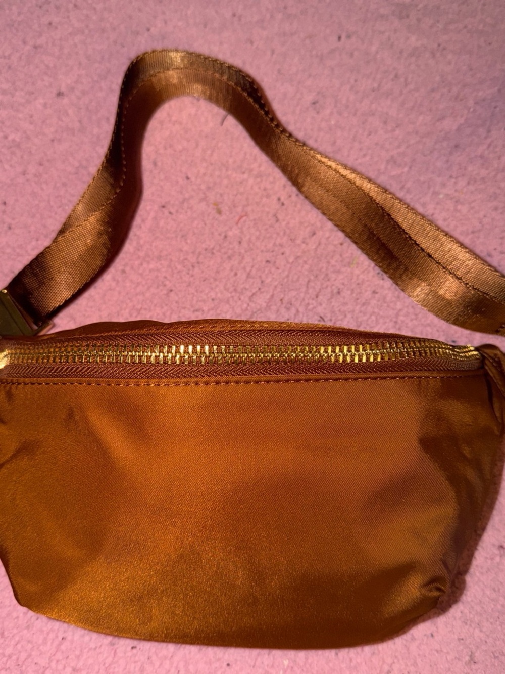 Brown Satin Crossbody Belt Bag - Stoney Clover